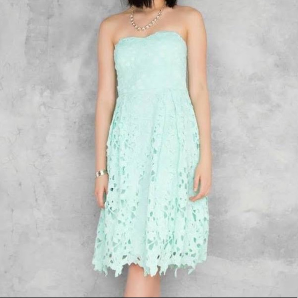 Lace mint dress